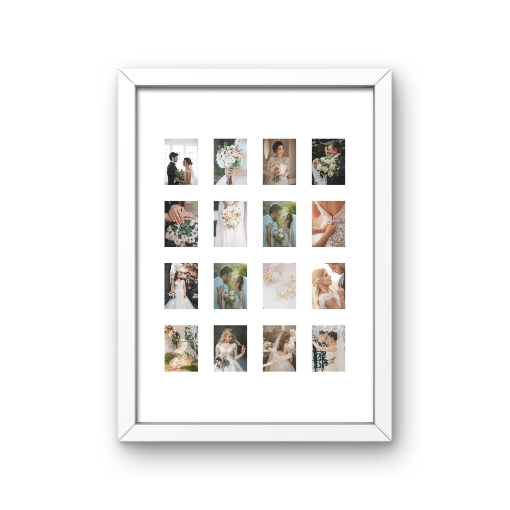 Instax Mini Photo Frame β’ 16 Aperture Picture Collage, Black or White Wood Design - Image 4