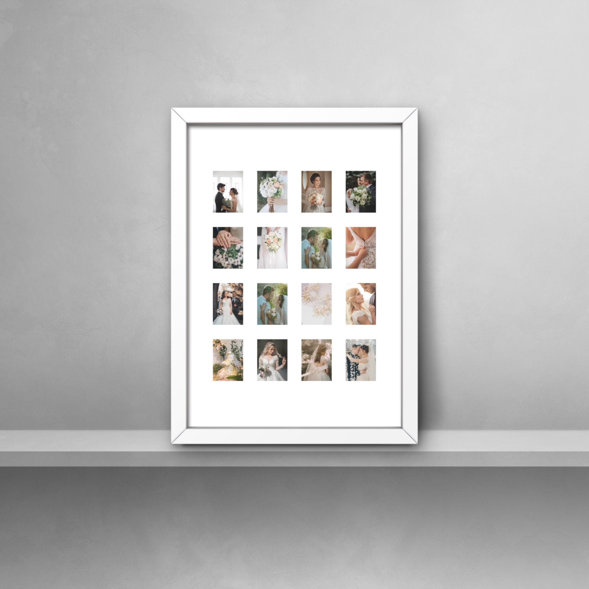 Instax Mini Photo Frame β’ 16 Aperture Picture Collage, Black or White Wood Design - Image 10