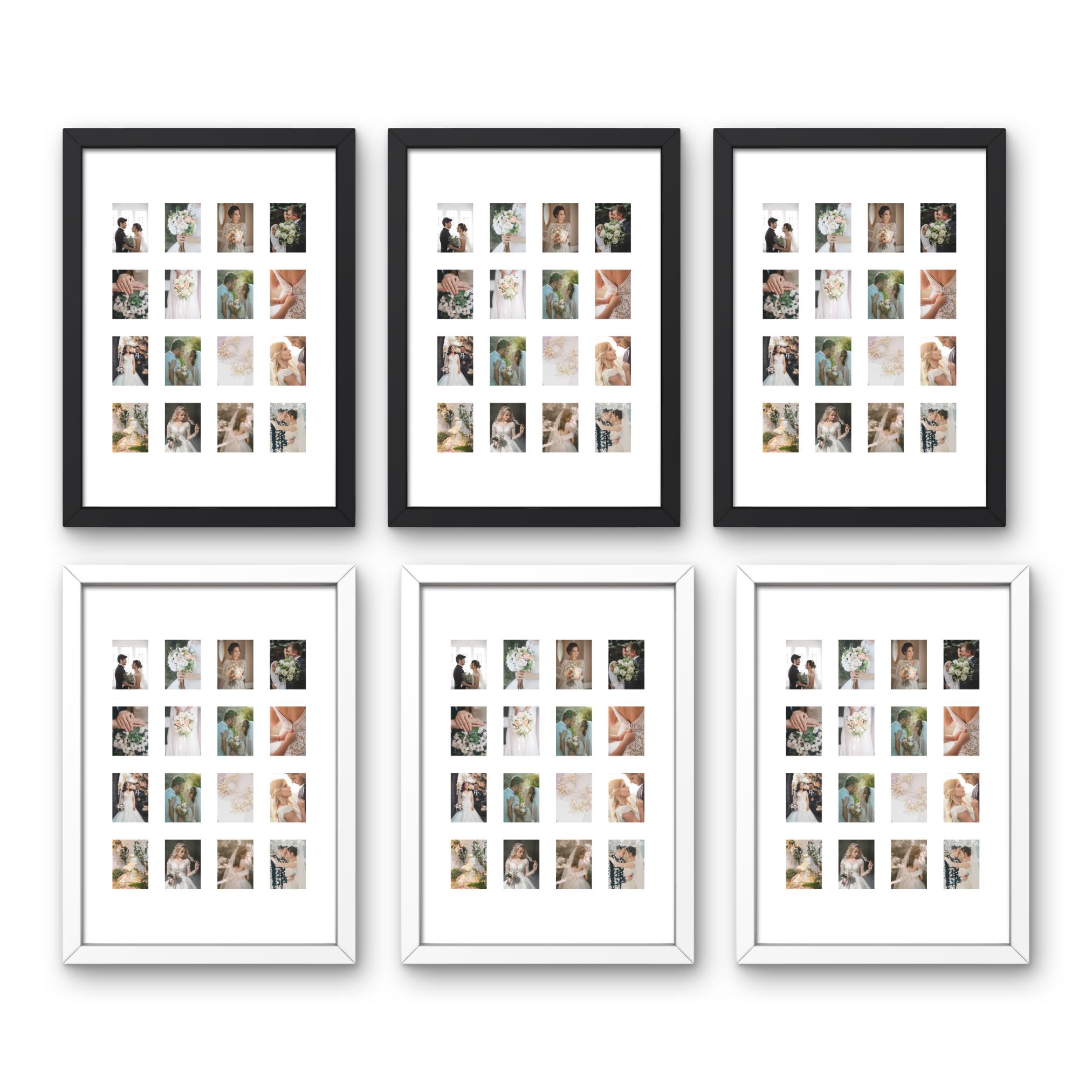 Instax Mini Photo Frame β’ 16 Aperture Picture Collage, Black or White Wood Design - Image 5