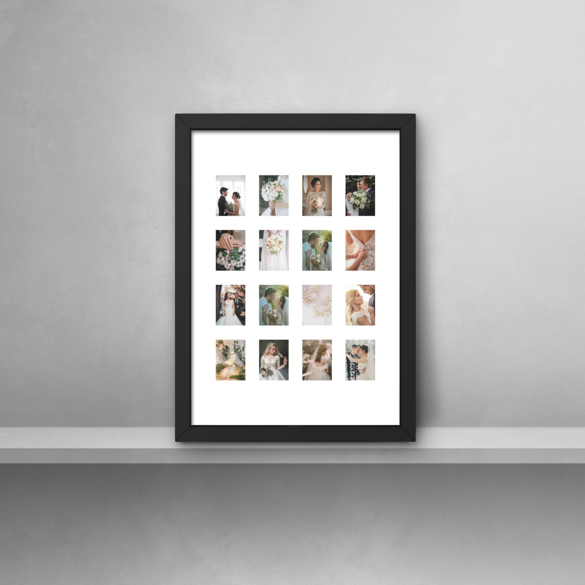 Instax Mini Photo Frame β’ 16 Aperture Picture Collage, Black or White Wood Design - Image 9