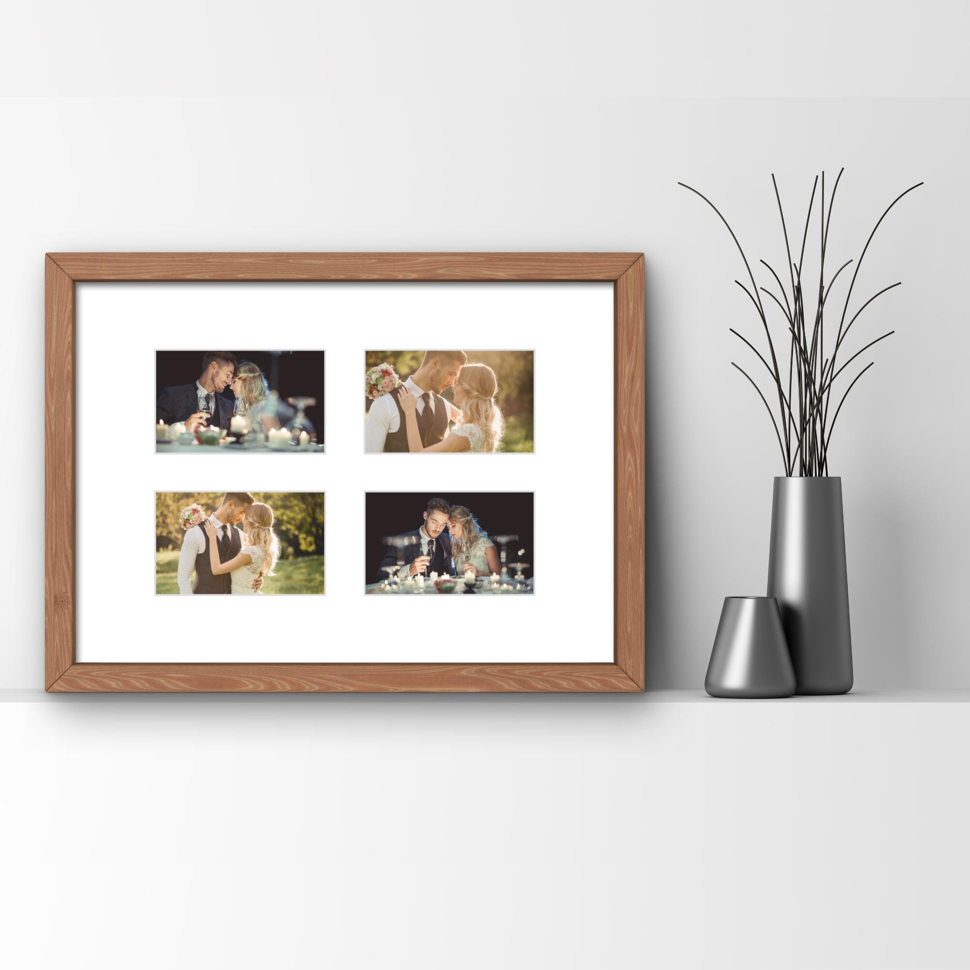 Instax Wide Photo Frame - 4 Aperture - Oak Wood Picture Display - Image 9