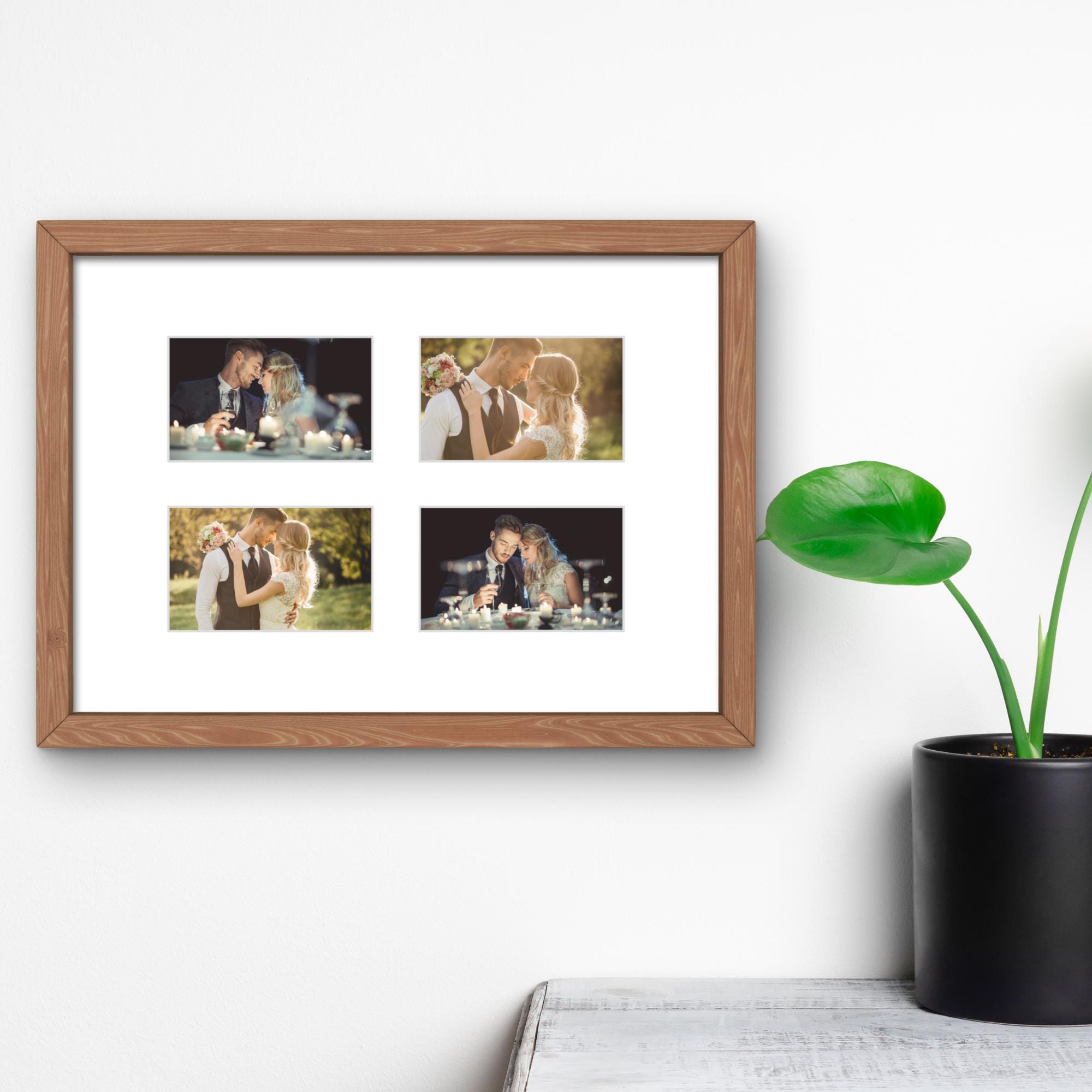 Instax Wide Photo Frame - 4 Aperture - Oak Wood Picture Display - Image 8