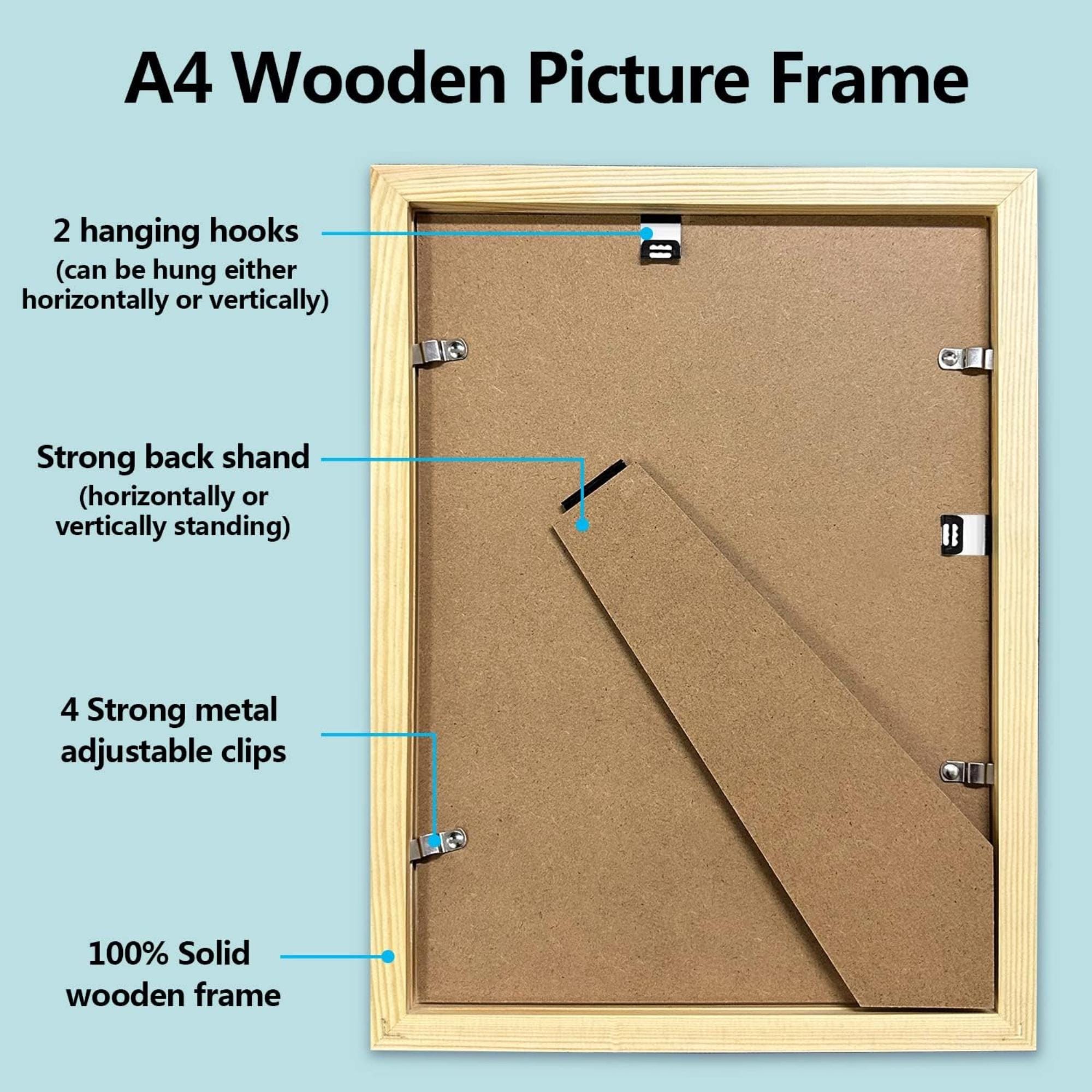 Instax Wide Photo Frame - 4 Aperture - White Wood Picture Display - Image 4