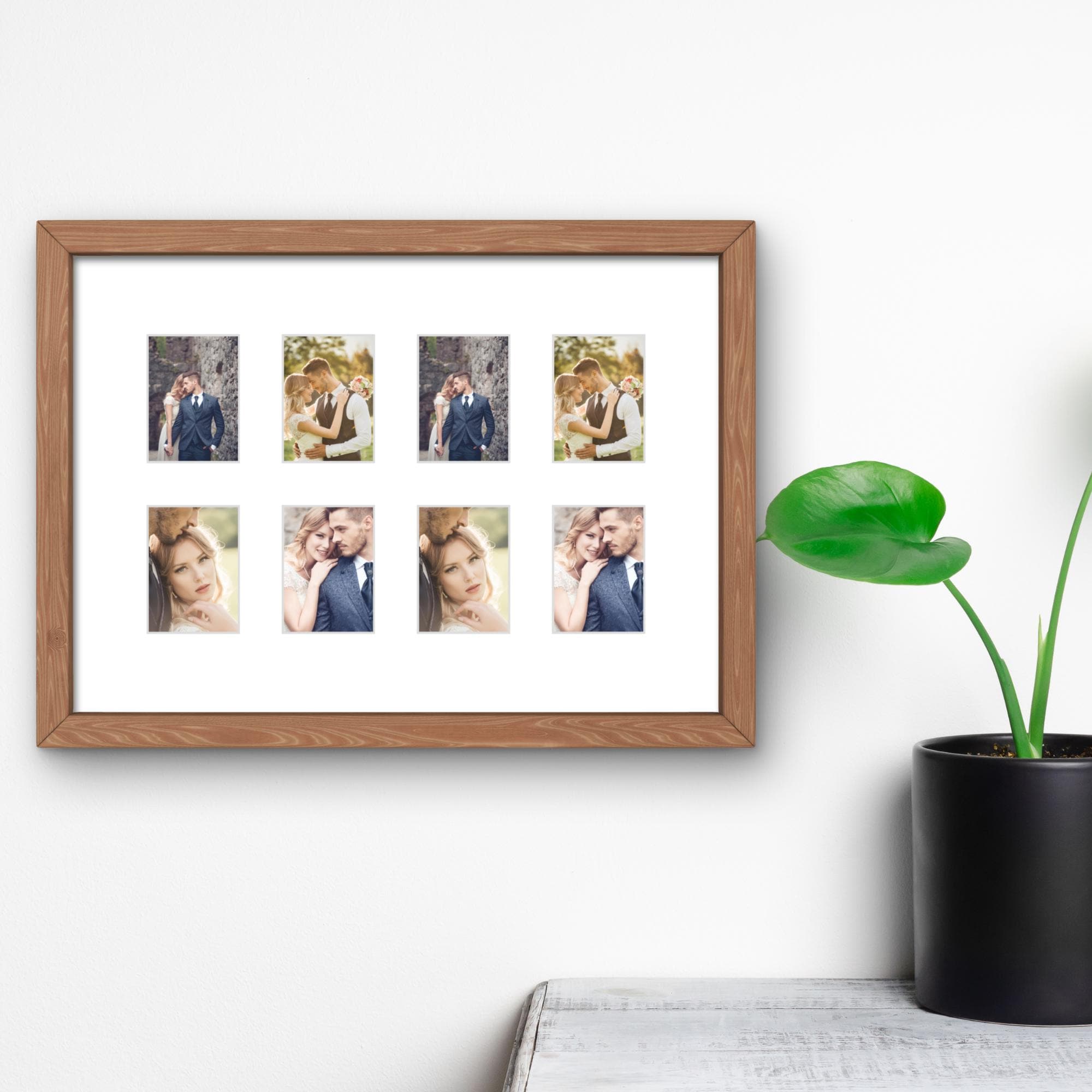 Instax Mini Frame â 8 Photo Multi Aperture Display, Black White Oak Wood Retro Picture Holder - Image 16