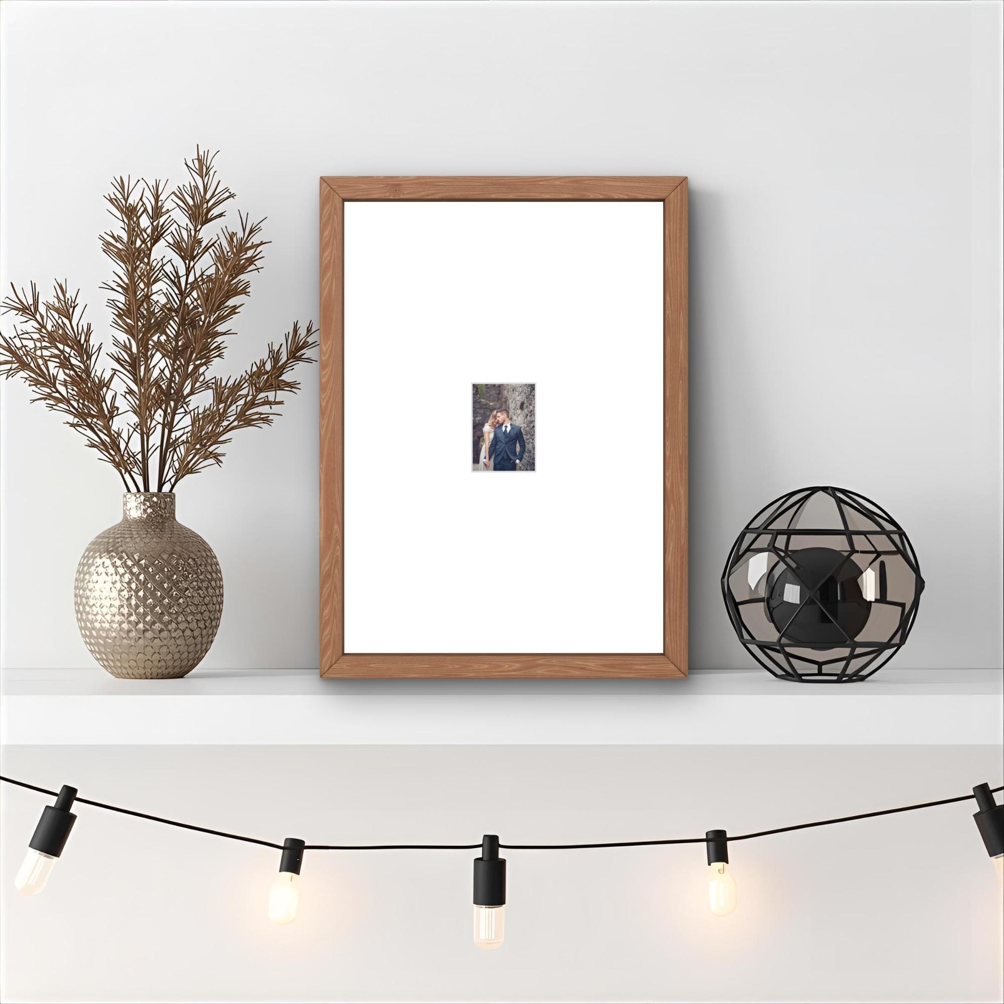 Instax Mini Photo Frame Oak Wood | Single Aperture | Minimalist Picture Shelf & Wall Display
