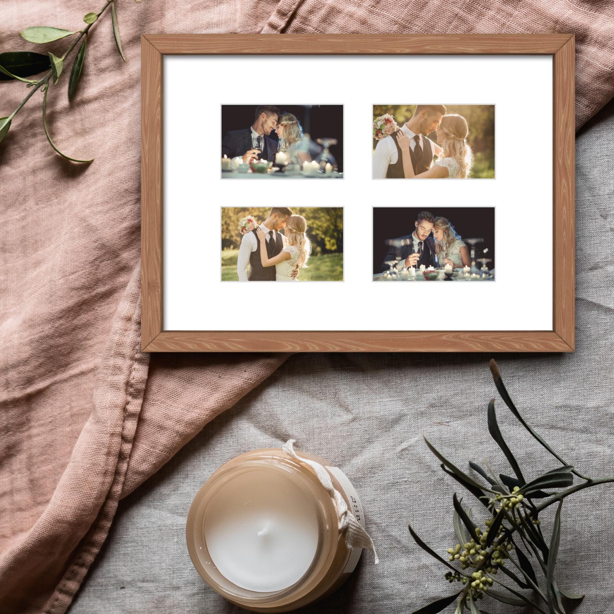 Instax Wide Photo Frame - 4 Aperture - Oak Wood Picture Display - Image 10